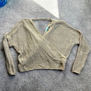 Taupe sweater knot back